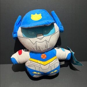 Transformers CHASE THROTTLEBOT Rescue Bots Academy Plush Stuffed Toy 7.5"